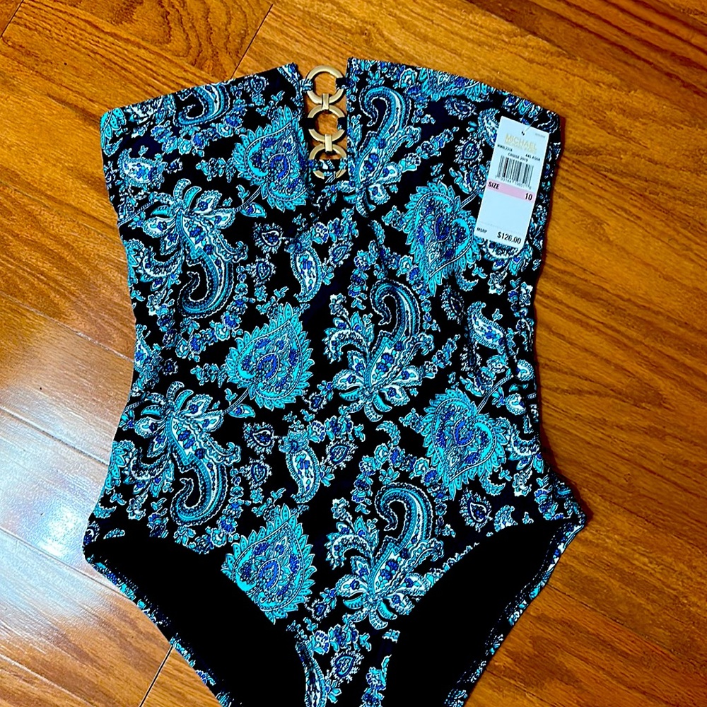 Brand new Michael Kors strapless swimsuit. Original price $126